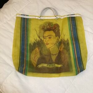 Frida Kahlo Tote Bag Market Bag Shopping Bag Reusable Yellow